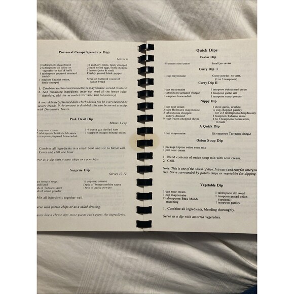 1977 In the Beginning a collection of hors d'oeuvres Cookbook Spiral Vintage - Picture 7 of 12